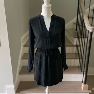 Vince Silk Drawcord Waist Mini Dress